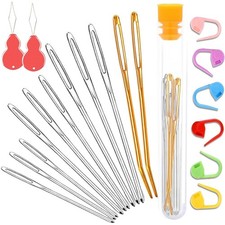 Large Eye Blunt Yarn Needles Set of 19 PCS Darning Needles for Crocheting