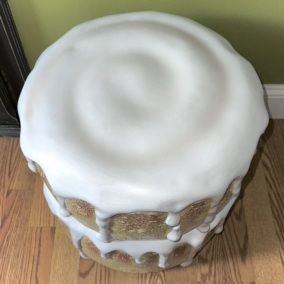 NEW Frosted Cinnamon Roll Bun Stool TikTok Viral Food Cafe Bakery Decor - Image 2 of 4