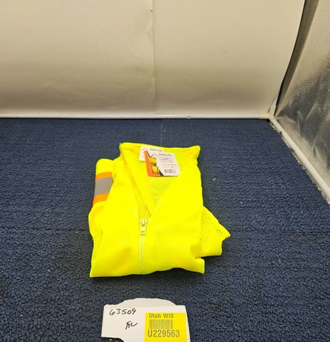 (QTY 5) MALTA PPE-006 High Visibility Yellow Safety Surveyor Vest Size Medium image 6