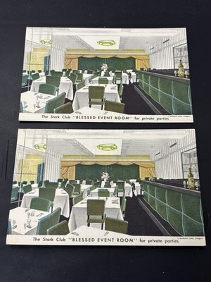 Blessed Event Room & Bar Interior Private Parties Stork Club New York Postcards