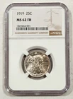 1919 Standing Liberty Quarter 25C NGC MS62 FH Full Head – Better Date