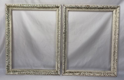 Vintage Mid Century Victorian Style White Gesso Solid Wood Frame Fits 16"x12" - Bild 4 von 12