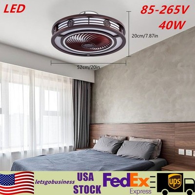 20'' Ceiling Fans+Light,Flush Mount Fandelier +Remote, Dimmable/Wind Speed/Timer