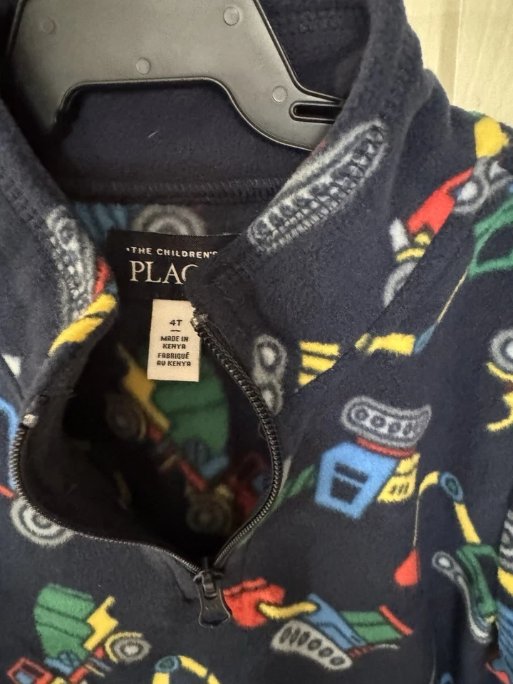 The Children's Place Boys' Fleece Pullover Sweatshirt Size 4T Work Trucks Cars - Image 4 of 4