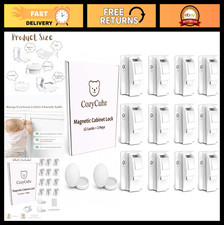 Magnetic Cabinet Locks - 12 Pack Baby Proofing Kit, Child Safety Drawer Locks, N