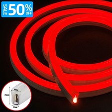 50ft 110V Waterproof LED Neon Rope Light Strip Indoor Outdoor Building Decor