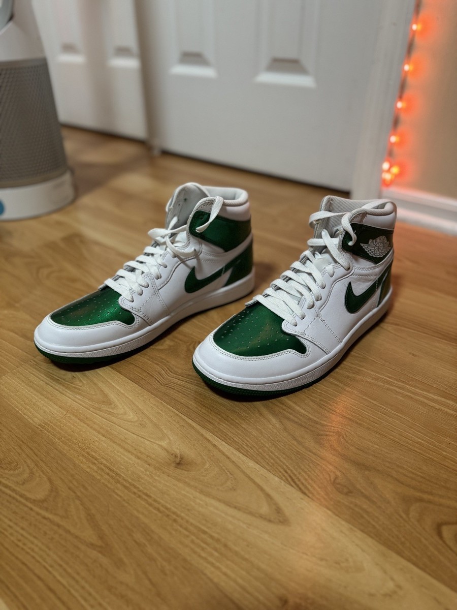 Air Jordan 1 High Golf Shoes Pine Green White Sz 9.5 Men's New
