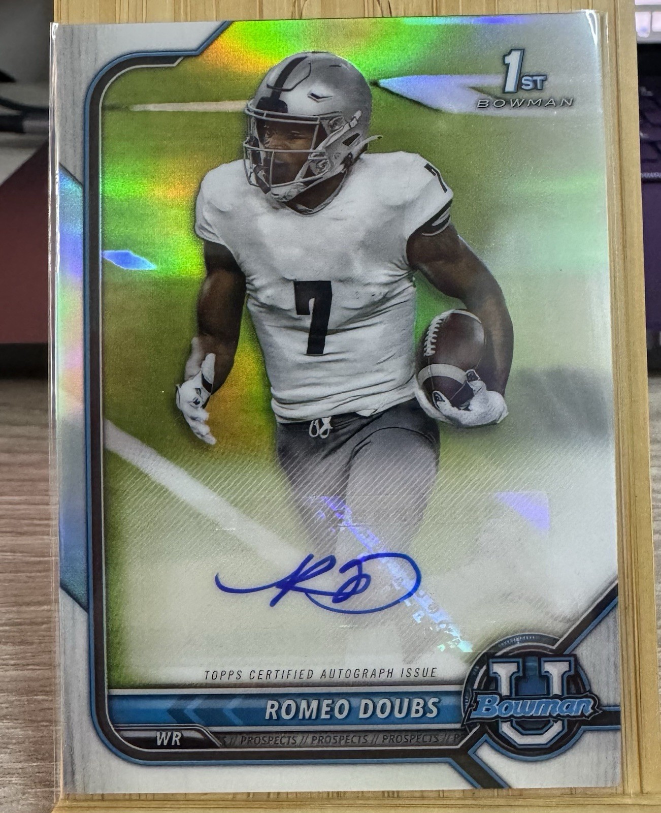 ROMEO DOUBS 2021-22 BOWMAN UNIVERSITY 1ST CHROME RC REFRACTOR AUTOGRAPH