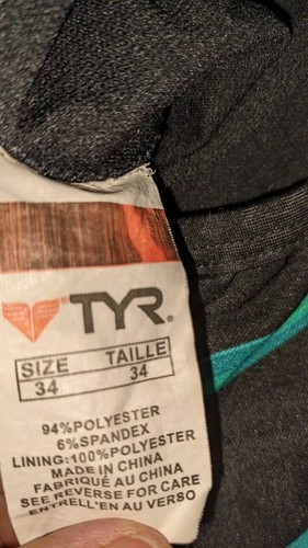 TYR Women's 34 Med Blue Green One Piece Swimsuit Polyester Vintage - Picture 4 of 4