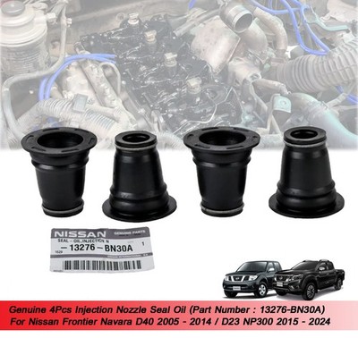 Genuine 4Pcs Injection Nozzle Seal Oil Fit Nissan Frontier Navara D40 D23