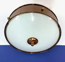 NEW Circa 1959 VINTAGE 12" RETRO COPPER FLUSH MOUNT FIXTURE 3-Light MCM 513COP