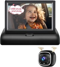 Baby Car Camera with 4.3'' Monitor, HD 1080P Night Vision, Easy Installation