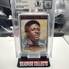 Ottis Anderson Anderson On Card Auto Signed 1980 Topps Beckett BAS Rookie Card. rookie card picture