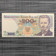 🇵🇱 Poland 200 Zlotych Banknote 1988 Polish Currency Polska Paper Money