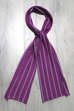 Cejon Rectangle Winter Warm Scarf Orange Brown Stripes Fringe 8x62"