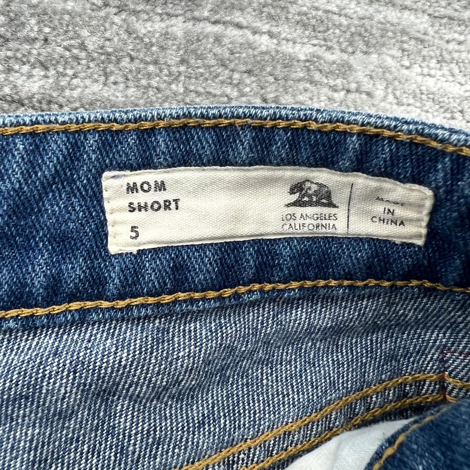 Pantalones Cortos de Jean Bullhead Talla 5 Para Mujer Mamá Tiro Alto Corto Medio Lavado Azul Denim Foto 4 de 4