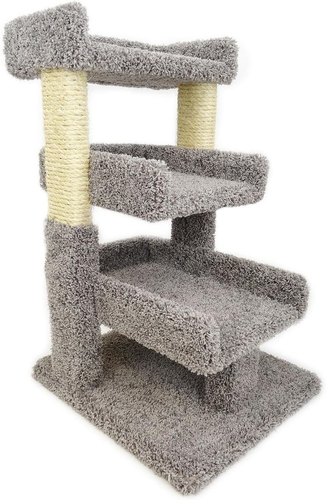 New Cat Condos 110029-Brown-Parent Premier Triple Cat Perch, Gray - Picture 6 of 12