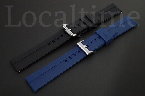 Localtime Silicone Rubber Centre Groove Watch Strap Standard, XL Lengths 20-24mm - Picture 8 of 14