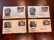 #2631-34 PSC 4 Covers USA Russia FDCs Space Accomplishments Chicago 1992 !