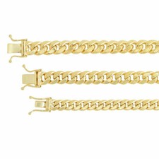 14k Yellow Gold 5.3mm-7.3mm Miami Cuban Link Necklace Bracelet Sz 8"-9" Hollow