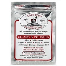 Cape Cod Metal Polishing Cloths Foil Pouch Brand New #8821 Two Polish Cloths