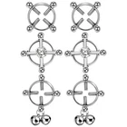 3 Pairs Nipple Clamps Rings Adjustable Screw Non-Piercing Fake Piercing Jewelry