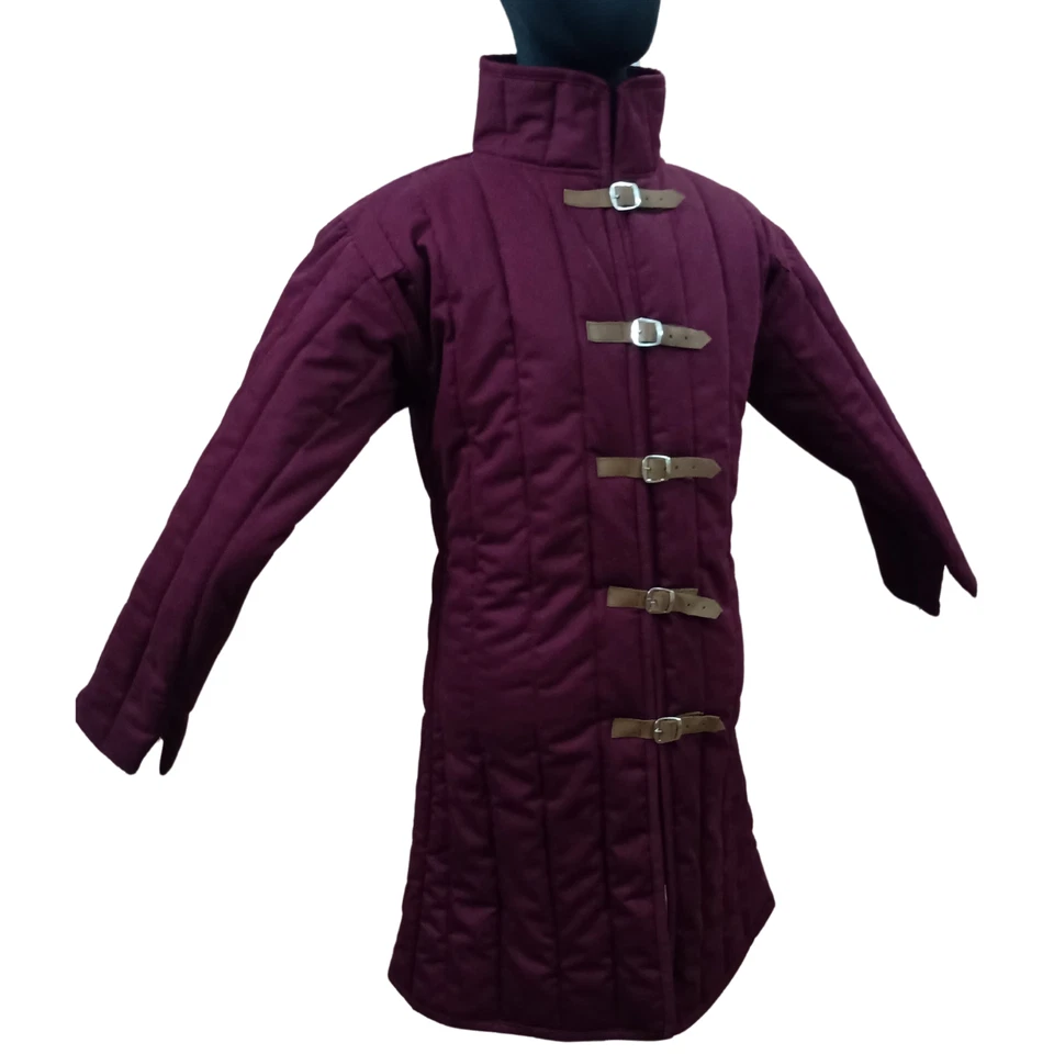 Chaqueta blindada acolchada vikinga para hombre - Abrigo de batalla de invierno para LARP, disfraces y fantasías Foto 4 de 4