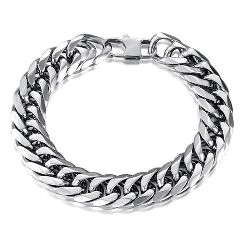 Mens 16mm Stainless Steel Gold Plated Miami Cuban Link Bracelet - Picture 4 of 10