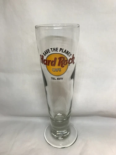 Hard Rock Café Tel Aviv (Israel) Beer Pilsner Glass 9.5” tall and holds 14 oz