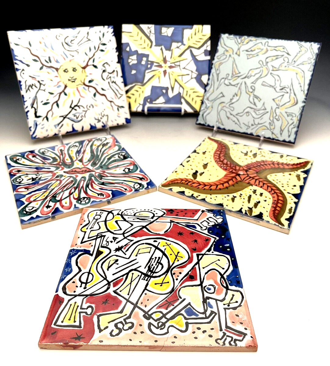 Salvadore Dali Enameled Ceramic 1954 Tiles Signed, 6 pcs | eBay