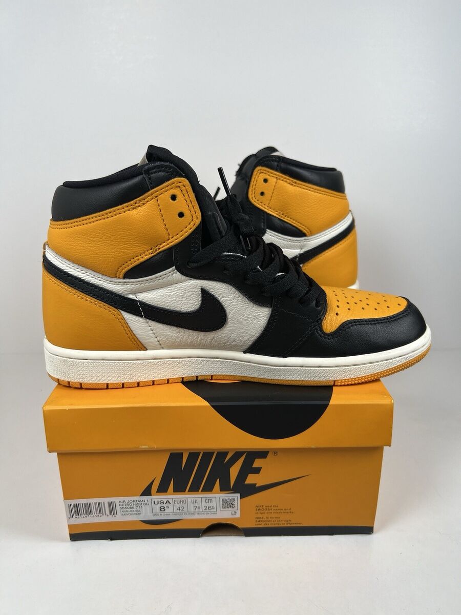 Size 8.5 - Jordan 1 Retro OG High Yellow Toe “Taxi” LIGHTLY Size 8.5 - Jordan 1 Retro OG High Yellow Toe “Taxi” LIGHTLY