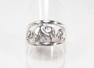 Gebrauchter Good Luck Elefant Glück Sterling Silber 925 breiter Bandring Gr. 10