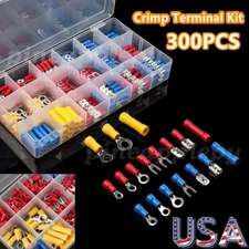 1200Pcs Mixed Insulated Solderless Crimp Electrical Wire Connectors Terminal Kit