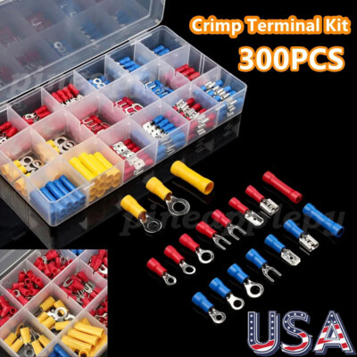 #ad 1200Pcs Mixed Insulated Solderless Crimp Electrical Wire Connectors Terminal Kit $16.79