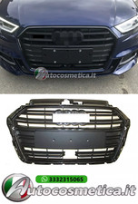 GRIGLIA CALANDRA MASCHERINA NERA SLINE SPORTBACK S3 RS3 ACC PER AUDI A3 8V 16-20