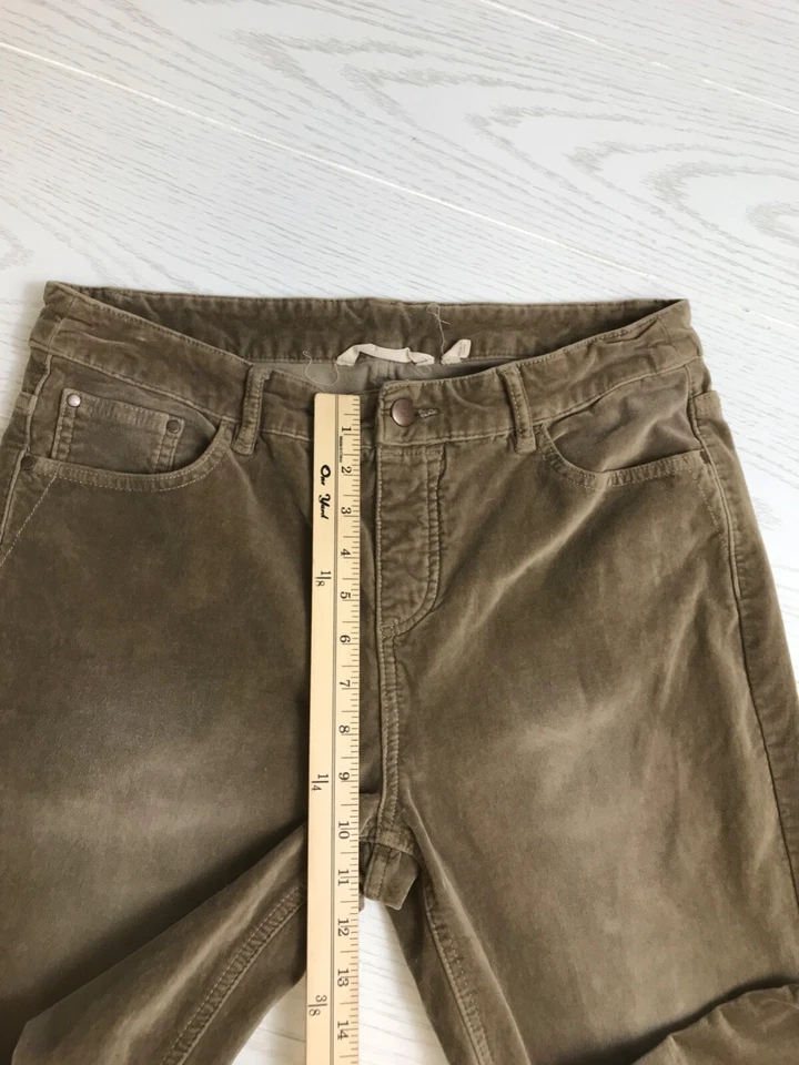 Pantalones de mezclilla de terciopelo Soft Surroundings para mujer M marrón elástico mezcla de algodón tiro medio 32x29 Foto 4 de 4