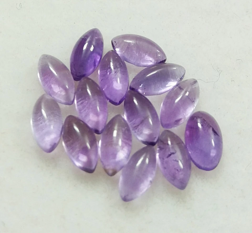Cabochon marchesa naturale 3,00 ct ottima ametista viola lotto gemme di alta ... - Immagine 4 di 4