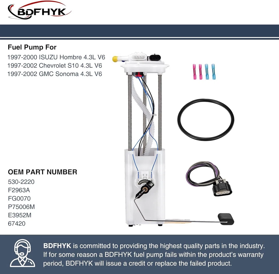 Electric Fuel Pump & Sending Unit Module For 1997-2002 Chevrolet S10 4.3L V6 - Image 3 of 4