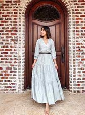 NWT ZARA WOMAN EMBROIDERED TIERED MIDI DRESS GRAY MARL fw23 8741/226 ALL SIZES