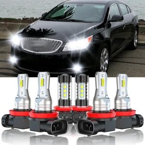 FOR Buick LaCrosse 2010-2013 4PC LED Kit d'ampoules phares haut/bas beam+fog