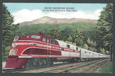 Ca 1950 PPC* Rocky Mountain Rocket At Foot Of Famous Pikes Peak Mint