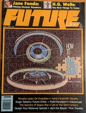 Future Life May 1979 Building A Space Colony Jane Fonda Tompthy Leary H. G Wells