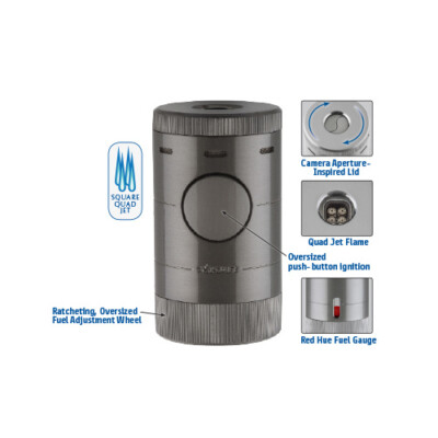 XiKAR Volta 569G2 Gunmetal Quad 4 Jet Torch Table Cigar Lighter Warranty