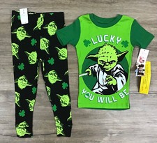 Boys' Star Wars Yoda 'Lucky You Will Be' Short Sleeve 2pc Snug Pajama Set size 4