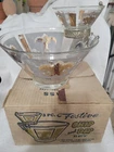 Vintage 22K Gold Festive Chip & Dip Set W/Box