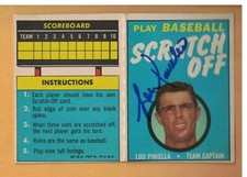 Lou Piniella AUTOGRAPHED 1971 TOPPS SCRATCH OFF BASEBALL CARD SIGNED ROYALS