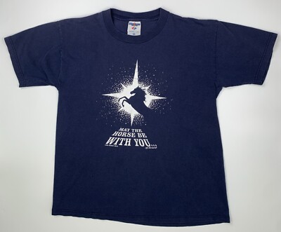 Vintage May The Horse Be With You 1999 Funny Star Wars Parody T Shirt USA Made