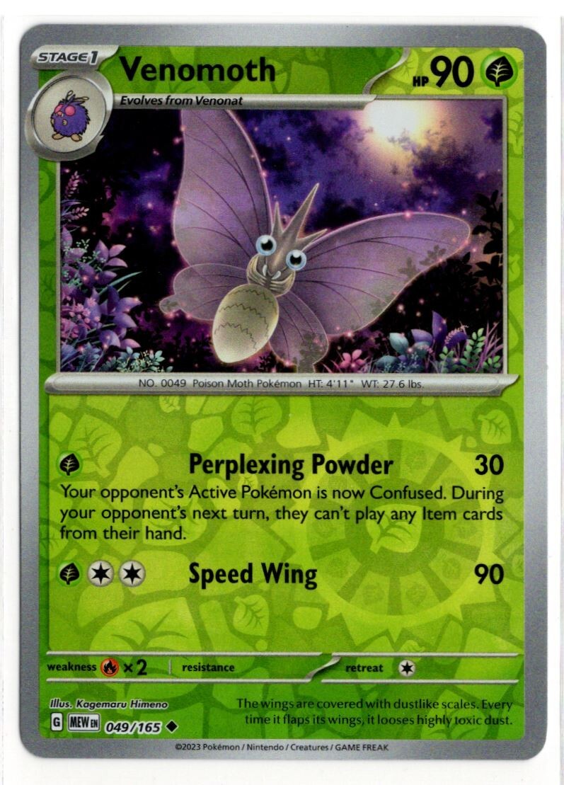 Pokemon Scarlet Violet 151 Reverse Holo 049/165 Venomoth