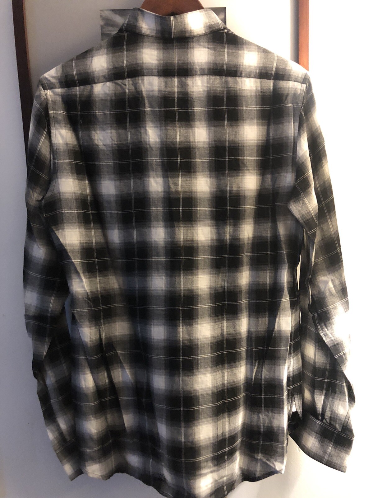 Camicia da uomo bianca e nera Saint Laurent Hedi Slimane taglia 40 (S M)