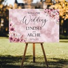 Personalised Pink, Pink marble 'Welcome to the Wedding' Sign - A2 sturdy foam